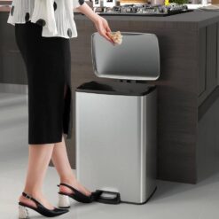 Innovaze MGCS-AS2003 13.2 Gal. /50 l Stainless Steel Rectangular Kitchen Step-on Trash Can