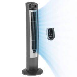 Lasko 2551 Wind Curve 42 in. 3-Speed Oscillating Platinum Tower Fan with Fresh Air Ionizer and Remote Control