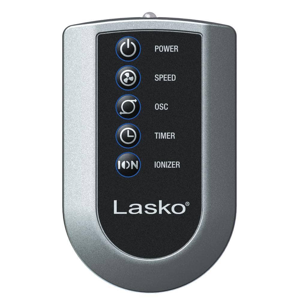 Lasko 2551 Wind Curve 42 in. 3-Speed Oscillating Platinum Tower Fan with Fresh Air Ionizer and Remote Control