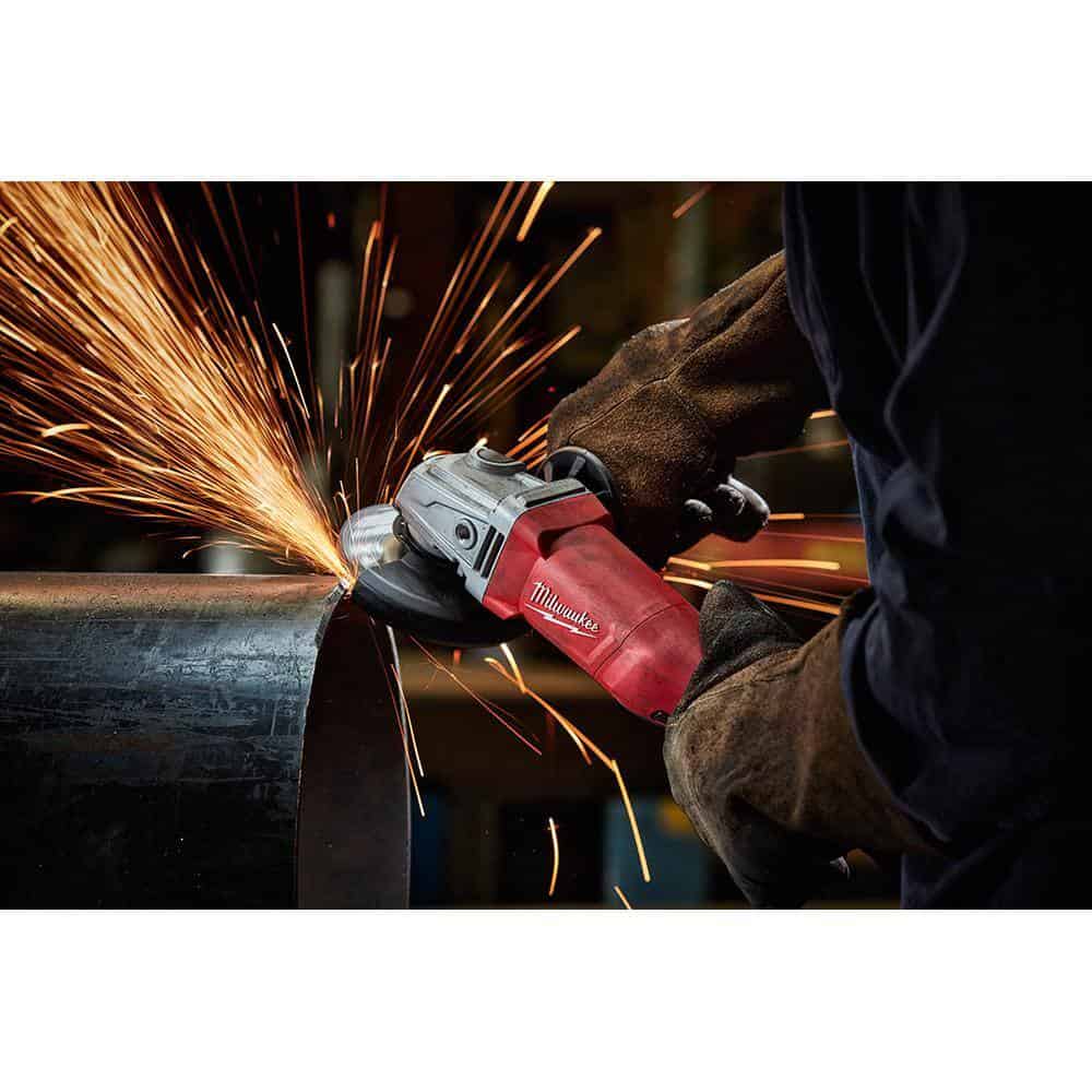 Milwaukee 6130-33 7 Amp Corded 4-1/2 in. Small Angle Grinder with Sliding Lock-On Switch