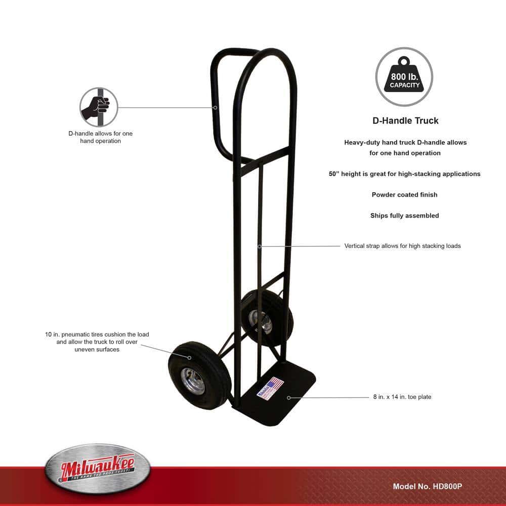 Milwaukee HD800P 800 lb. Capacity D-Handle Hand Truck