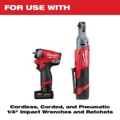Milwaukee 49-66-7001 SHOCKWAVE 1/4 in. Drive SAE Deep Well 6 Point Impact Socket Set (10-Piece)