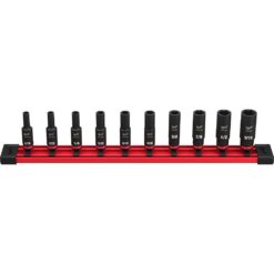Milwaukee 49-66-7001 SHOCKWAVE 1/4 in. Drive SAE Deep Well 6 Point Impact Socket Set (10-Piece)