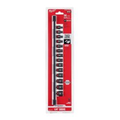 Milwaukee 49-66-7002 SHOCKWAVE 1/4 in. Drive Metric 6 Point Impact Socket Set (14-Piece)