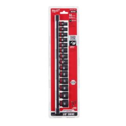 Milwaukee 49-66-7007 SHOCKWAVE 3/8 in. Drive Metric 6 Point Impact Socket Set (14-Piece)