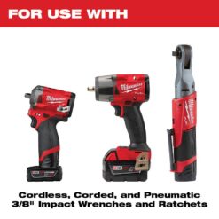 Milwaukee 49-66-7008 SHOCKWAVE 3/8 in. Drive Metric Deep Well 6 Point Impact Socket Set (14-Piece)