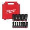 Milwaukee 49-66-7011 SHOCKWAVE 1/2 in. Drive SAE Deep Well Impact Socket Set (12-Piece)