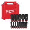 Milwaukee 49-66-7014 SHOCKWAVE 1/2 in. Drive Metric Deep Well 6 Point Impact Socket Set (14-Piece)