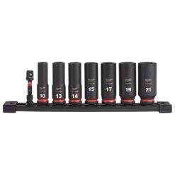 Milwaukee 49-66-7021 SHOCKWAVE Impact Duty 3/8 in. Metric Deep Impact Rated Socket Set (8-Piece)