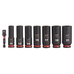 Milwaukee 49-66-7021 SHOCKWAVE Impact Duty 3/8 in. Metric Deep Impact Rated Socket Set (8-Piece)