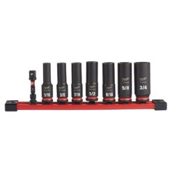 Milwaukee 49-66-7024 SHOCKWAVE Impact Duty 3/8 in. SAE Deep Impact Rated Socket Set (8-Piece)