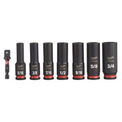 Milwaukee 49-66-7024 SHOCKWAVE Impact Duty 3/8 in. SAE Deep Impact Rated Socket Set (8-Piece)