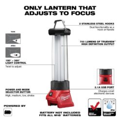 Milwaukee 2363-20 M18 18-Volt Lithium-Ion Cordless 700-Lumen LED Lantern/Trouble Light w/ USB Charging (Tool-Only)
