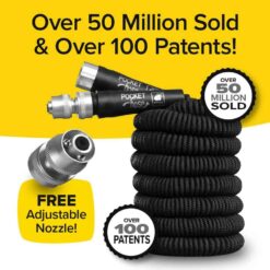 Pocket Hose 13490-6 Silver Bullet 3/4 in. Dia x 100 ft. Lightweight Kink-Free Expandable Water Garden Hose