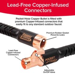Pocket Hose 17131 Copper Bullet 3/4 in. x 75 ft. Expandable Garden Hose with Spray Nozzle