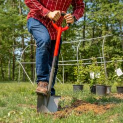 Radius Garden 22211-21 43 in., 32.75 in. Handle Root Slayer Carbon Steel Round Head Shovel