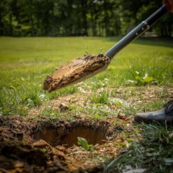 Radius Garden 22211-21 43 in., 32.75 in. Handle Root Slayer Carbon Steel Round Head Shovel