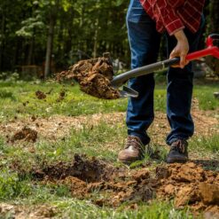 Radius Garden 22211-21 43 in., 32.75 in. Handle Root Slayer Carbon Steel Round Head Shovel
