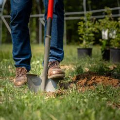 Radius Garden 22211-21 43 in., 32.75 in. Handle Root Slayer Carbon Steel Round Head Shovel