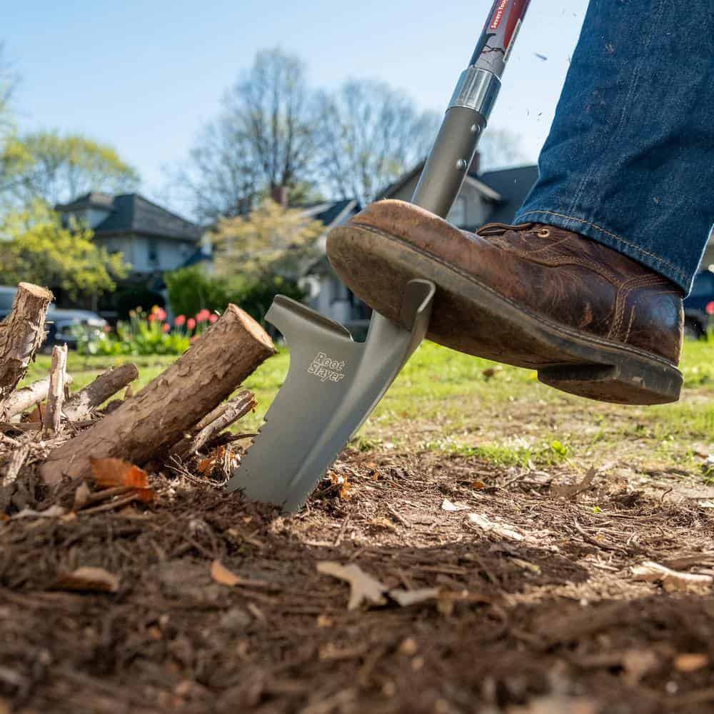 Radius Garden 22511-21 44.5 in. Fiberglass Handle 57.5 in. Root Slayer Carbon Steel XL Shovel