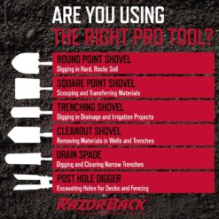 Razor-Back 47604 16 in. D-Handle Drain Spade