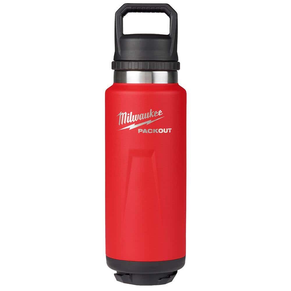 Milwaukee 48-22-8397R PACKOUT Red 36 oz. Insulated Bottle with Chug Lid