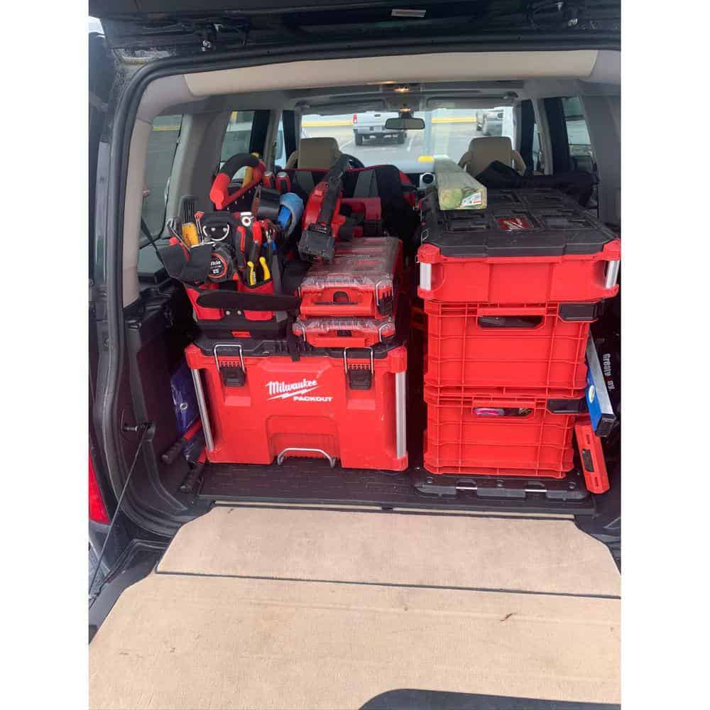 Milwaukee 48-22-8440 PACKOUT 18.6 in. Tool Storage Crate Bin with Carrying Handles and 50 lbs. Weight Capacity