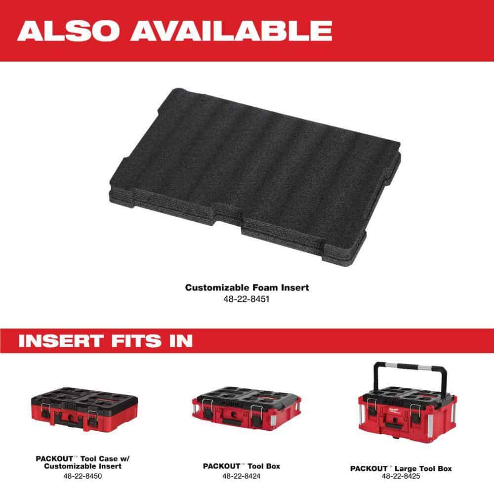 Milwaukee 48-22-8450 PACKOUT 16 in. Portable Modular Tool-Box Case with Customizable Insert
