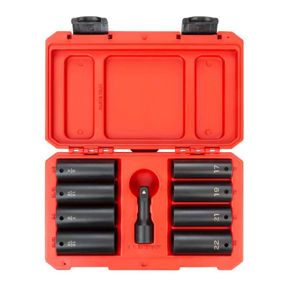 TEKTON SID92415 1/2 in. Drive Impact Lug Nut Socket Set (9-Piece)