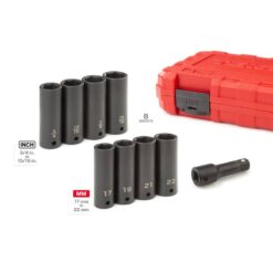 TEKTON SID92415 1/2 in. Drive Impact Lug Nut Socket Set (9-Piece)