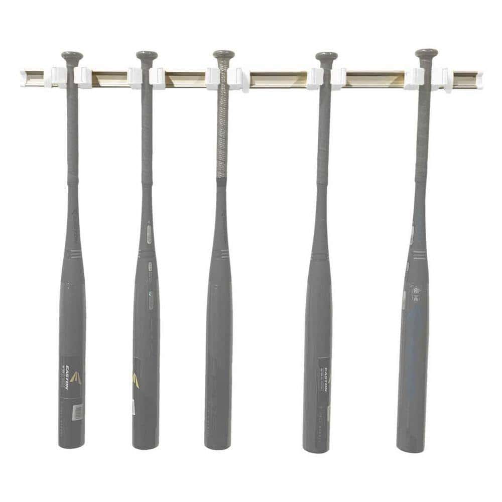 TOOLFLEX 9-5-3 37 in. Universal Garage Storage Rail System with 5 White One-Size-Fits-All Holders