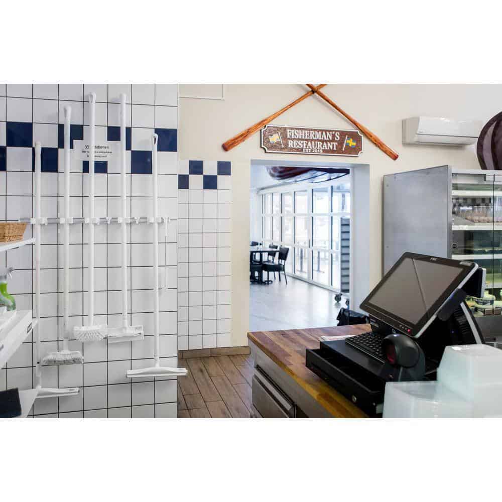 TOOLFLEX 9-5-3 37 in. Universal Garage Storage Rail System with 5 White One-Size-Fits-All Holders