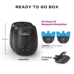 Thermacell Patio Shield Mosquito Repellent E-Series Rechargeable Repeller, Black 2Pack