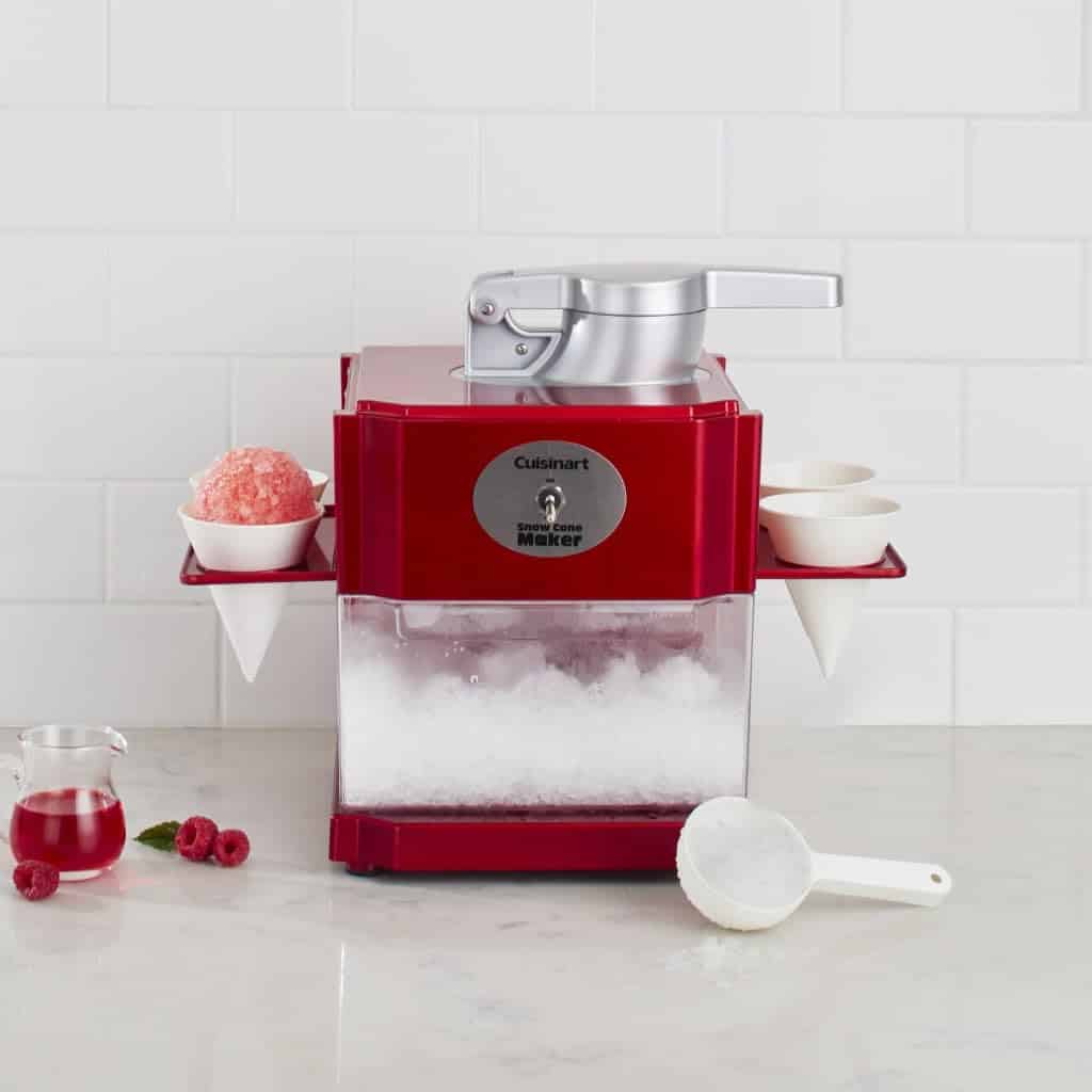 Cuisinart Snow Cone Machine - Makes 5 Icy Cones for Slushies & Frozen Drinks - Includes Reusable & Paper Cones, Red, SCM-10P1