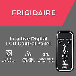 Frigidaire Compact Countertop Ice Maker, Makes 26 Lbs. Of Bullet Shaped Ice Cubes Per Day, Silver Stainless
