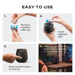 Thermacell Patio Shield Mosquito Repellent E-Series Rechargeable Repeller, Black 2Pack