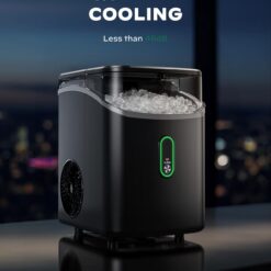 Silonn Nugget Ice Maker Countertop, Pebble Ice Maker with Soft Chewable Ice, Black