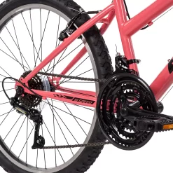 Huffy Girls' 24 in Incline Mountain Bike, Gloss Coral