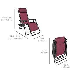Best Choice Products Set of 2 Adjustable Steel Mesh Zero Gravity Lounge Chair Recliners w/Pillows and Cup Holder Trays - Burgundy