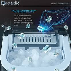 Electactic Ice Maker Countertop, Efficient Easy Carry Ice Machine, Self-Cleaning Ice Maker with Ice Scoop & Basket, Black