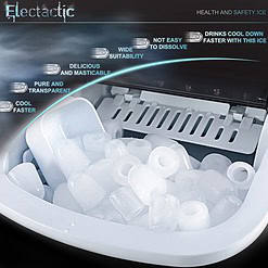 Electactic Ice Maker Countertop, Efficient Easy Carry Ice Machine, Self-Cleaning Ice Maker with Ice Scoop & Basket, Black