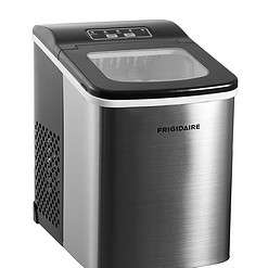 Frigidaire Compact Countertop Ice Maker, Makes 26 Lbs. Of Bullet Shaped Ice Cubes Per Day, Silver Stainless