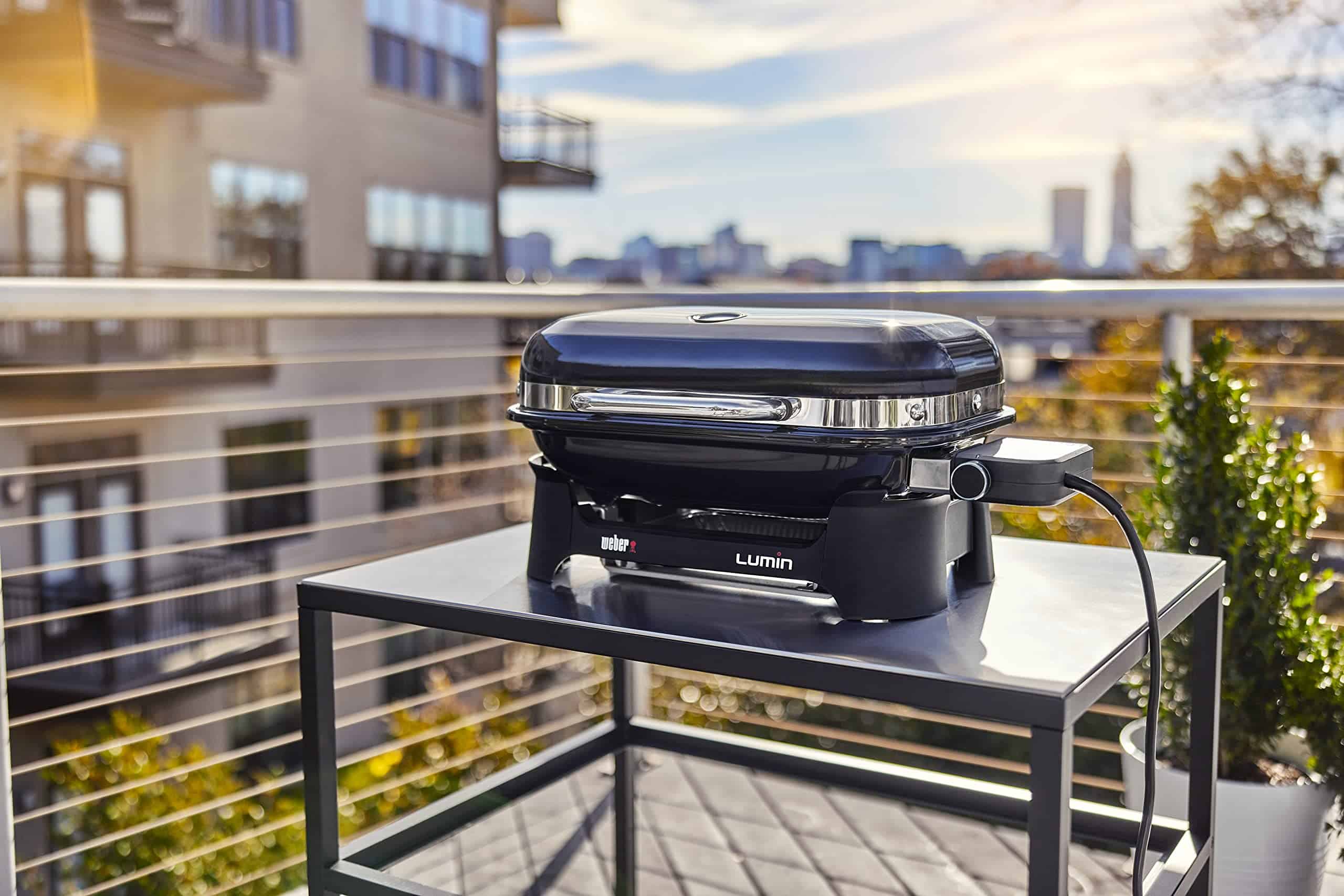 Weber Lumin Compact Outdoor Electric Barbecue Grill, Black