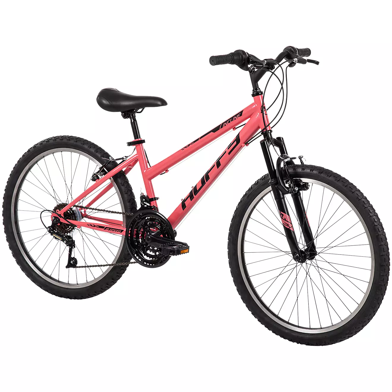Huffy Girls' 24 in Incline Mountain Bike, Gloss Coral