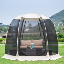 10'x10' Gazebo Pop Up with Mosquito Netting Portable Beige