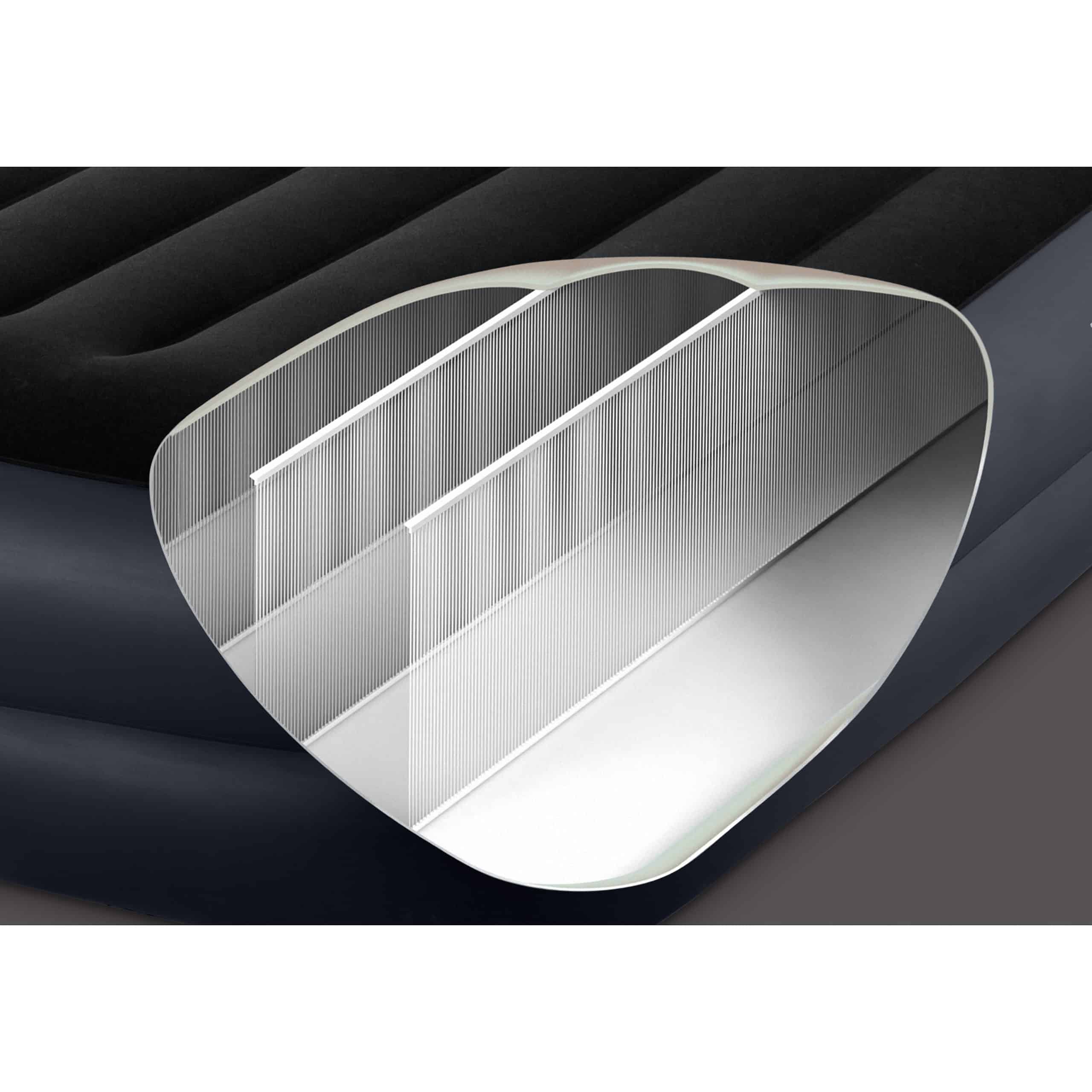 Intex 64123ED Dura Beam Plus 16" Pillow Raised Air Mattress with Built in Pump, Queen, Navy
