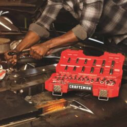 CRAFTSMAN 51-Piece Standard (SAE) and Metric Combination Gunmetal Chrome Mechanics Tool Set with Hard Case