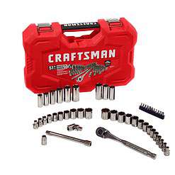 CRAFTSMAN 51-Piece Standard (SAE) and Metric Combination Gunmetal Chrome Mechanics Tool Set with Hard Case