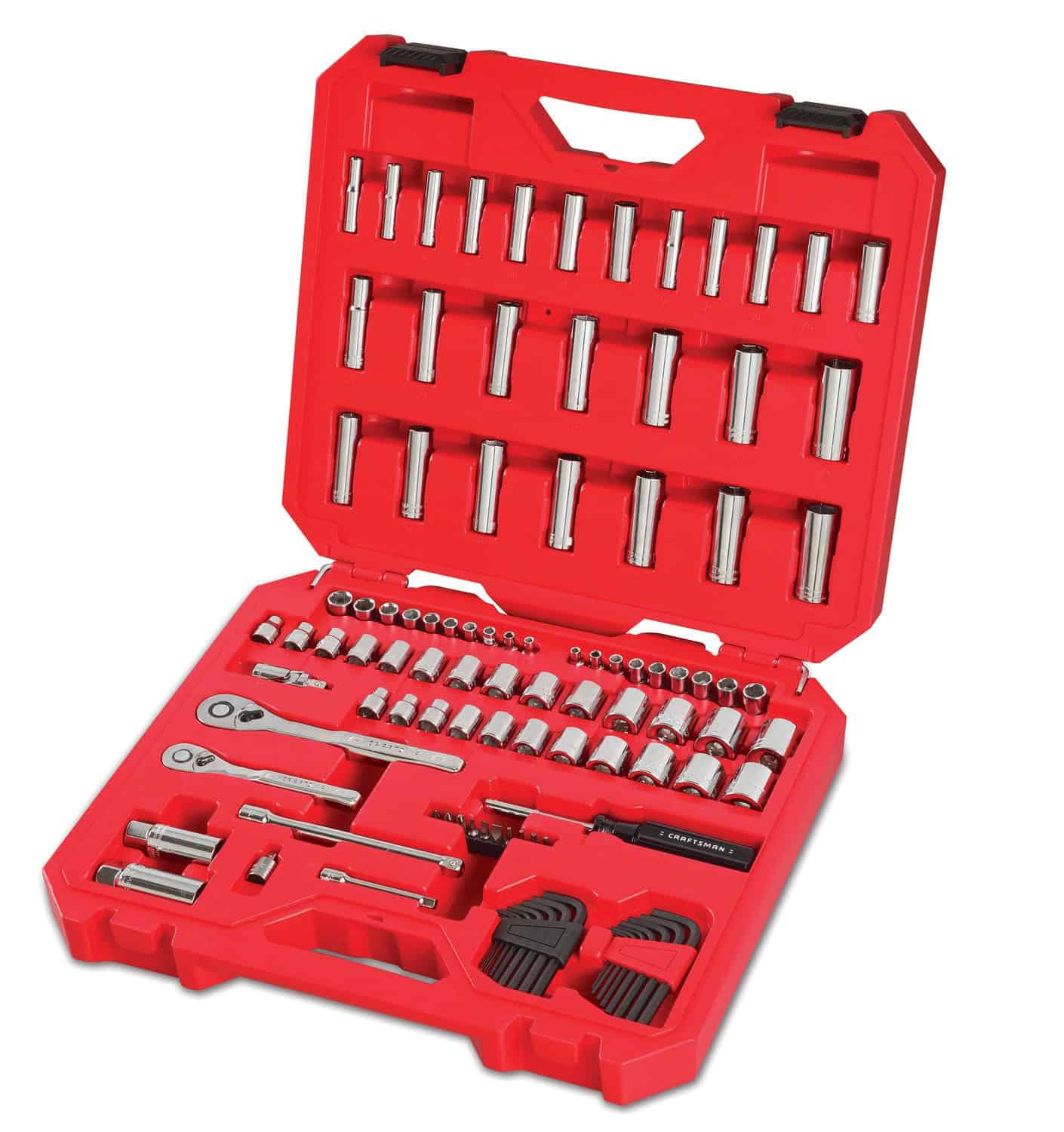 CRAFTSMAN 105-Piece Standard (SAE) and Metric Combination Polished Chrome Mechanics Tool Set with Hard Case