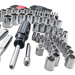 CRAFTSMAN 105-Piece Standard (SAE) and Metric Combination Polished Chrome Mechanics Tool Set with Hard Case